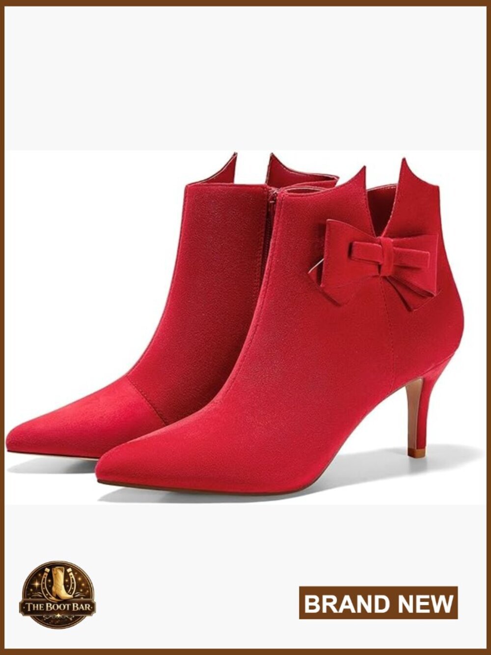 Pointed Toe Ankle Boots Stiletto Heels Side Zipper Faux Suede Booties